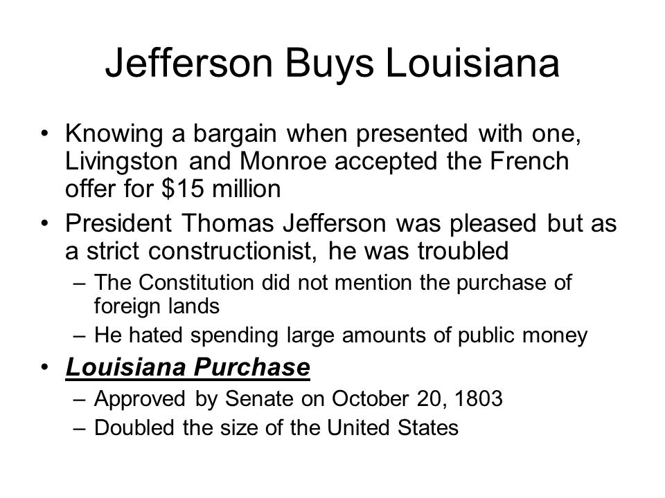 Jefferson Buys Louisiana