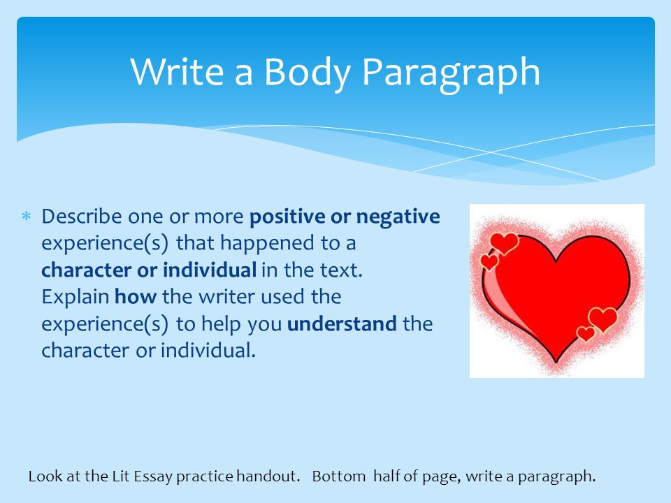 Write a Body Paragraph