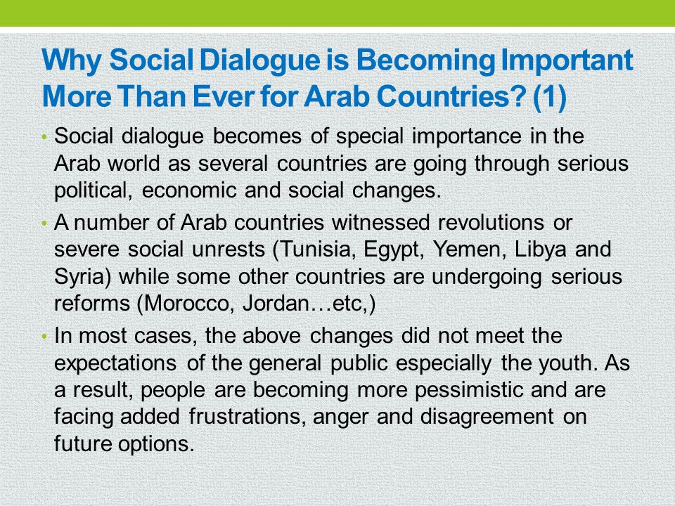 Why Social Dialogue is Becoming Important More Than Ever for Arab Countries (1)