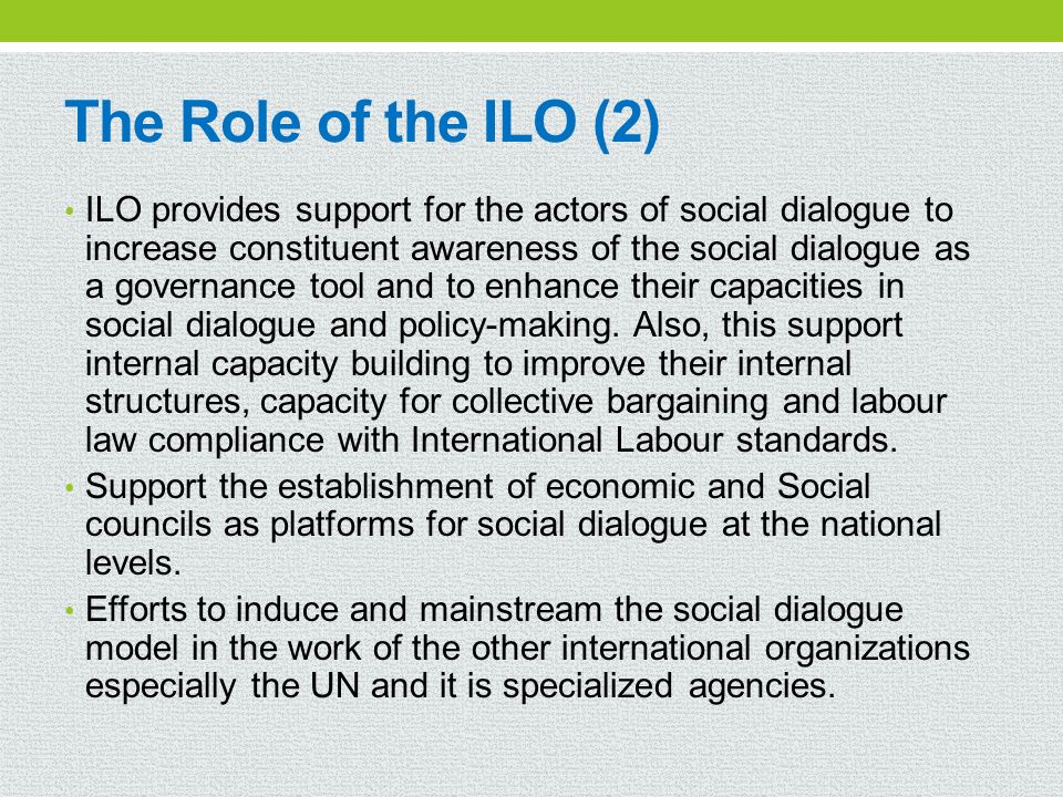 The Role of the ILO (2)