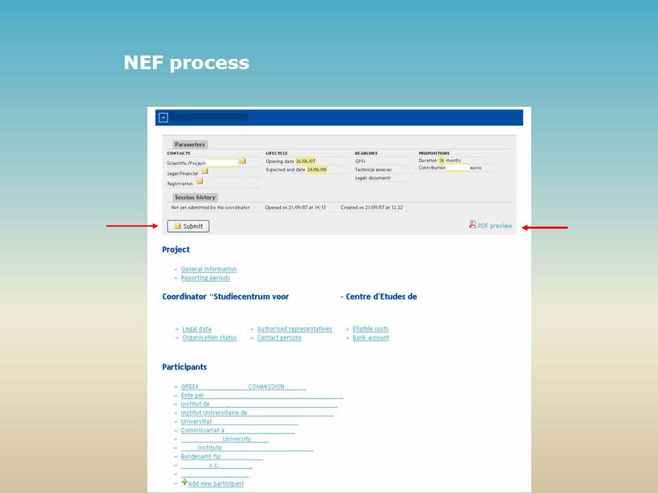 NEF process