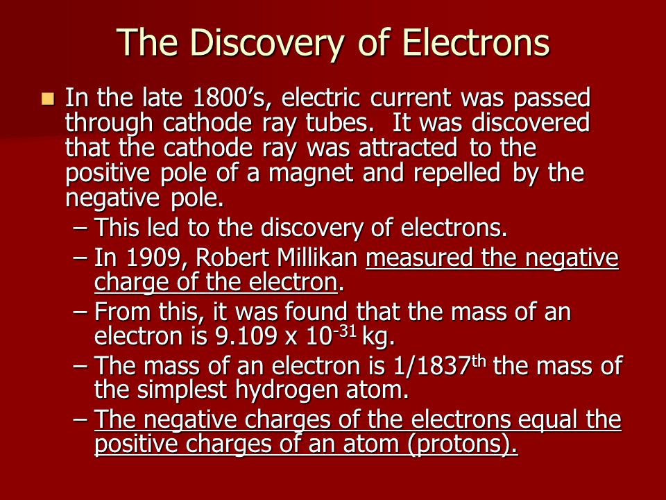The Discovery of Electrons