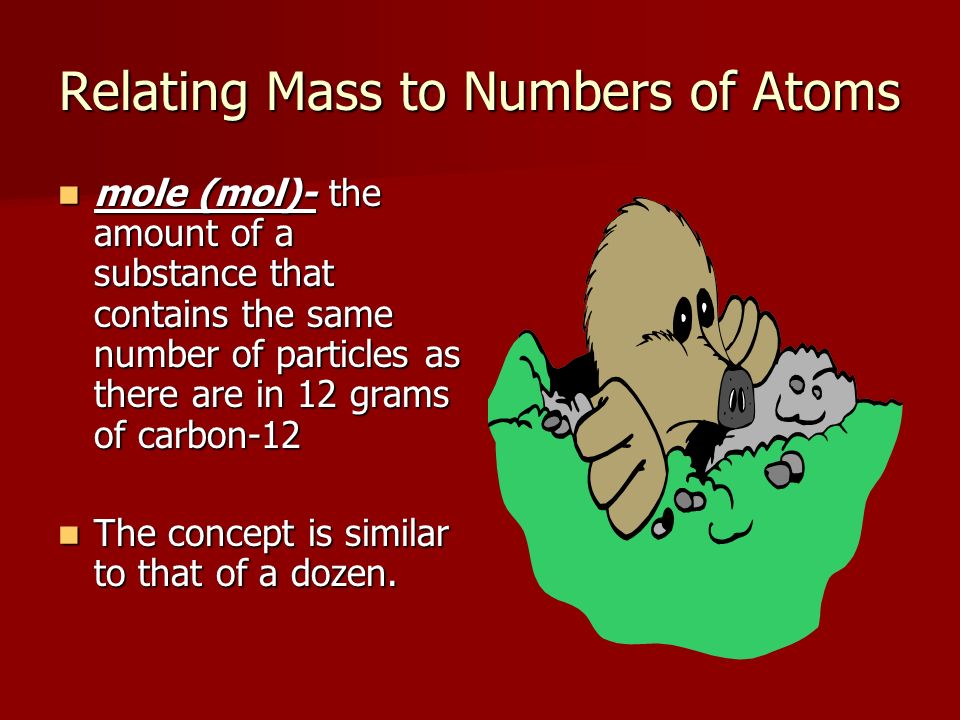 Relating Mass to Numbers of Atoms