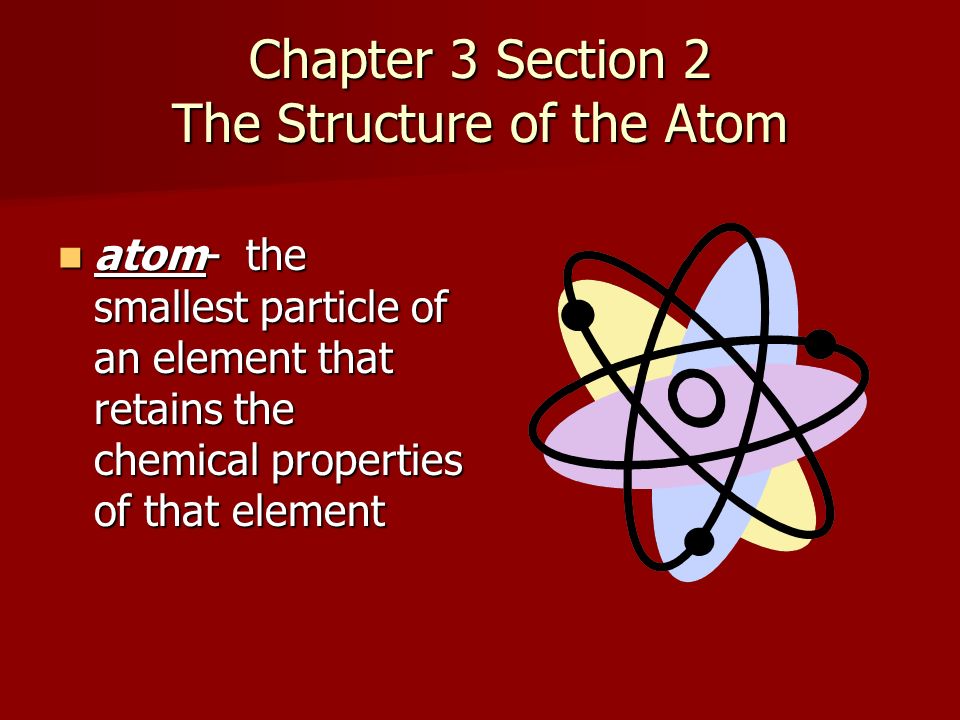 Chapter 3 Section 2 The Structure of the Atom