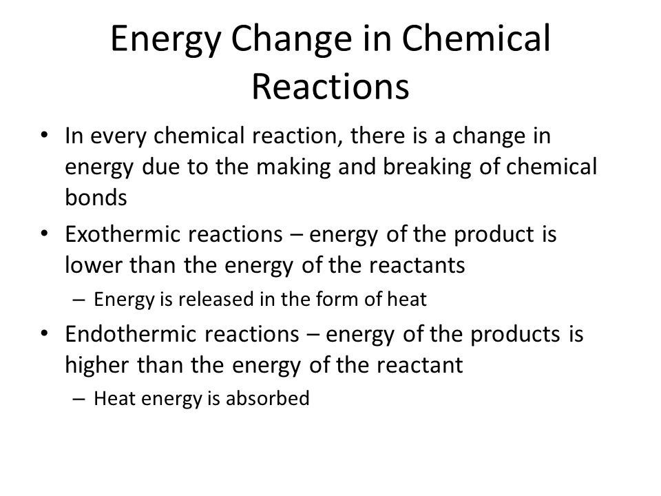 Energy Change in Chemical Reactions