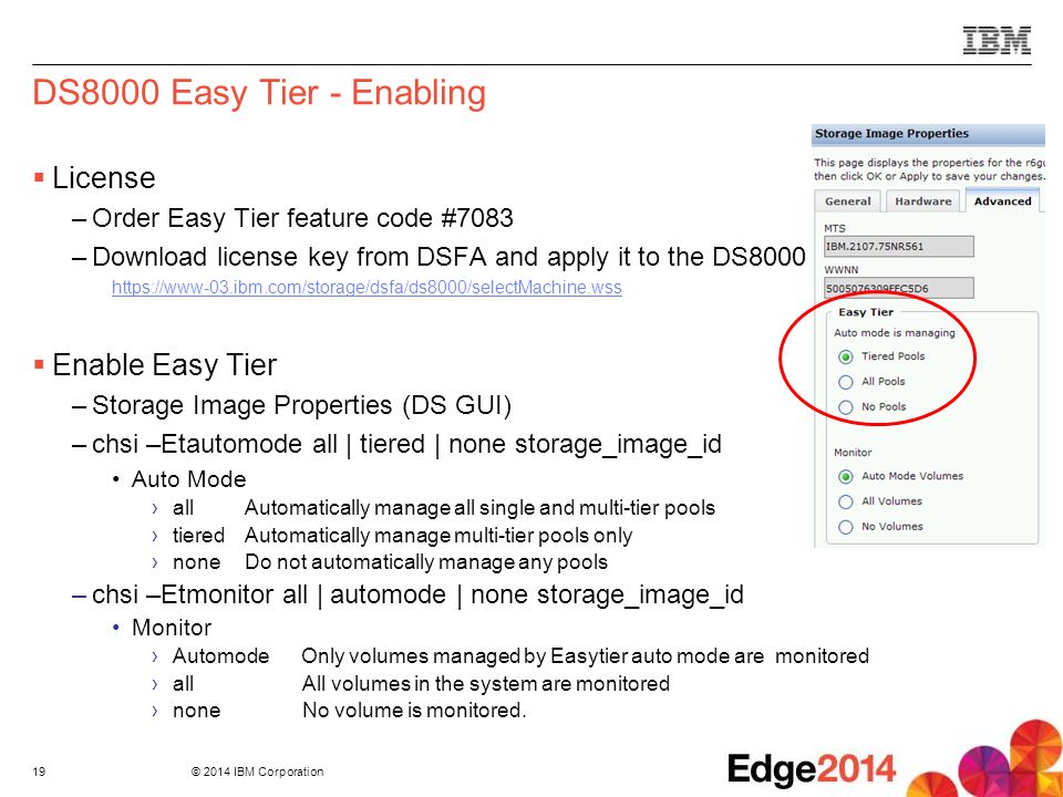 DS8000 Easy Tier - Enabling License Enable Easy Tier