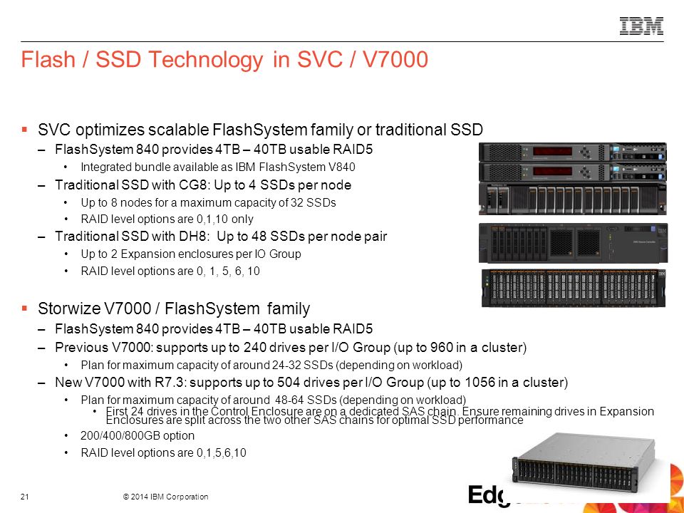 Flash / SSD Technology in SVC / V7000