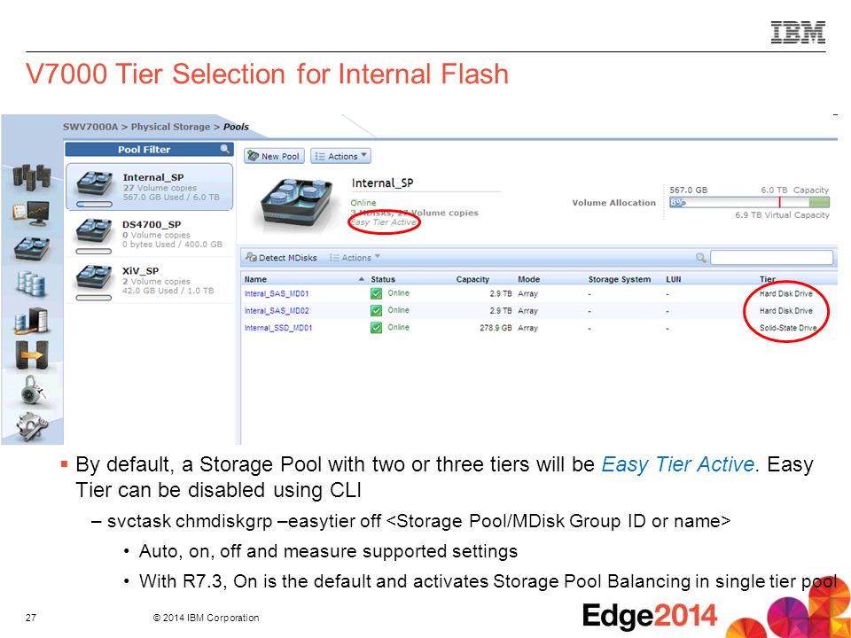 V7000 Tier Selection for Internal Flash