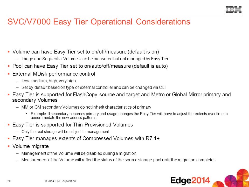 SVC/V7000 Easy Tier Operational Considerations