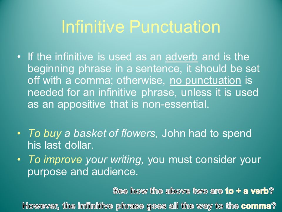 Infinitive Punctuation