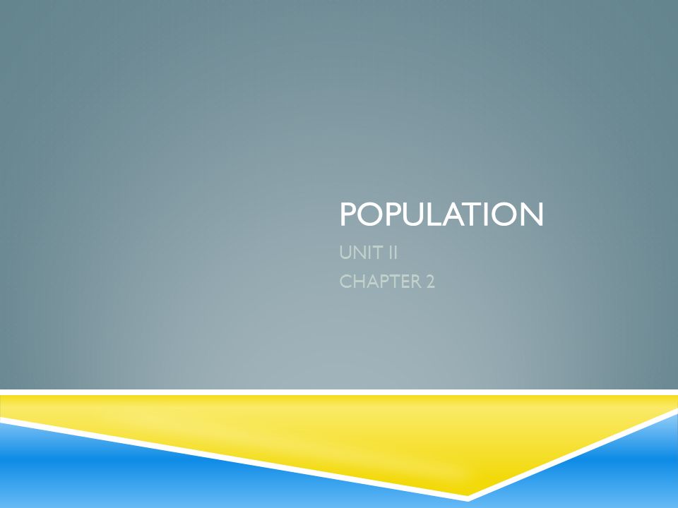 Population UNIT II CHAPTER 2