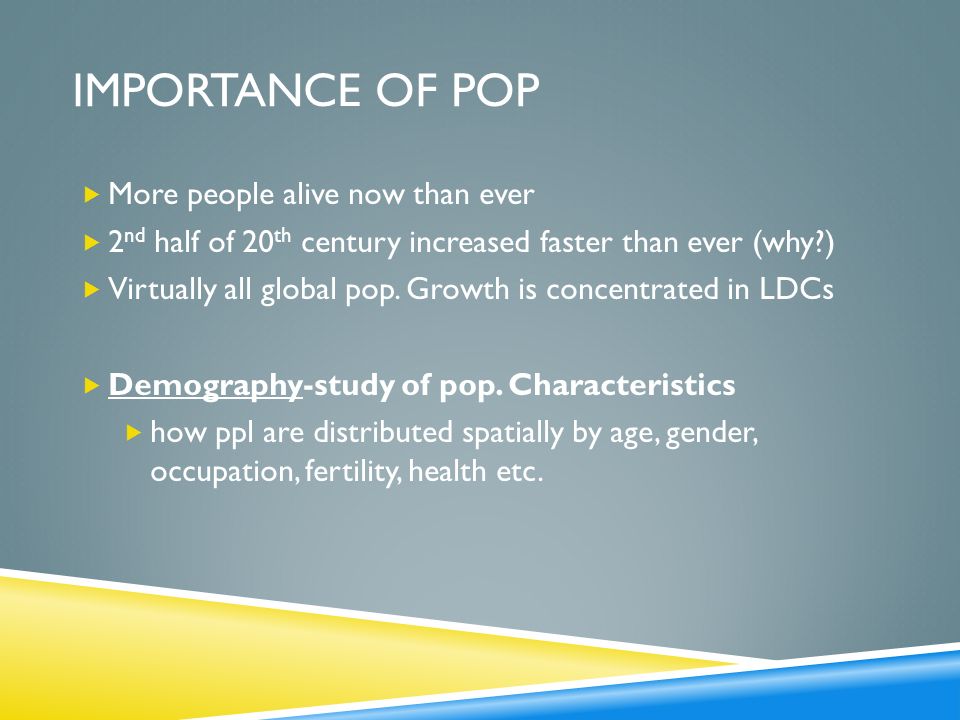 Importance of pop More people alive now than ever