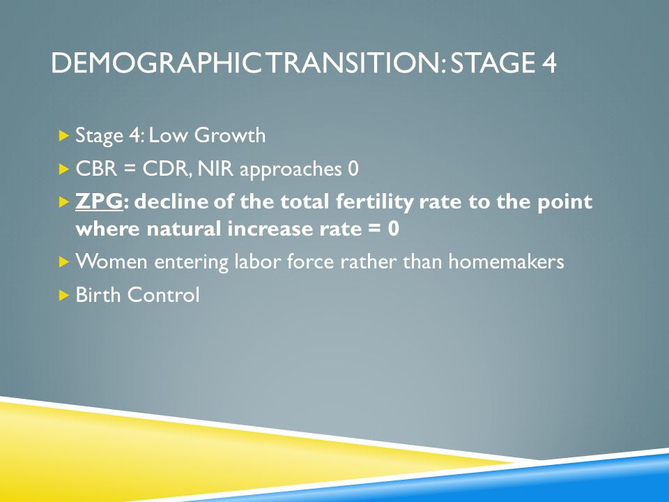 Demographic transition: Stage 4