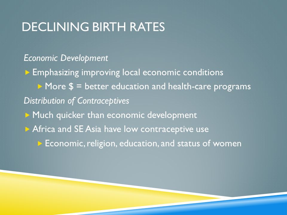 DECLINING BIRTH RATES Economic Development