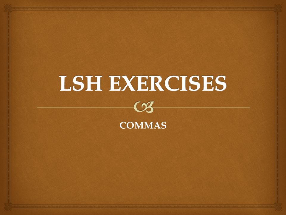 LSH EXERCISES COMMAS
