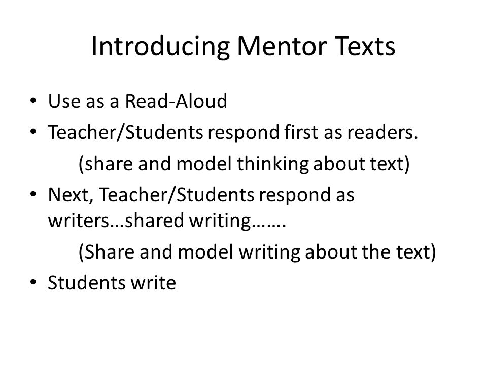 Introducing Mentor Texts