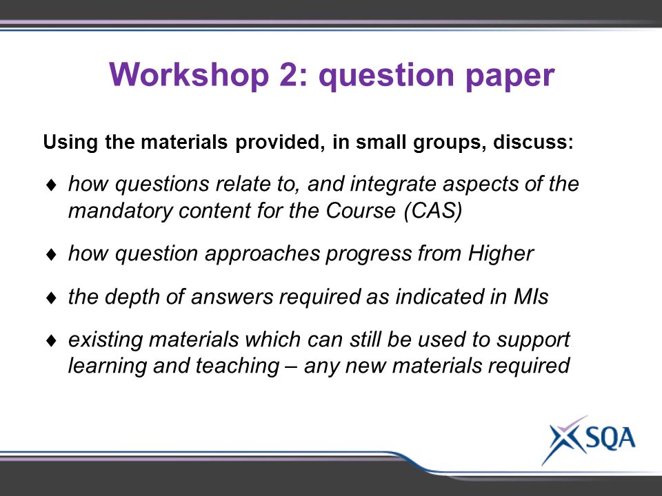 Workshop 2: question paper