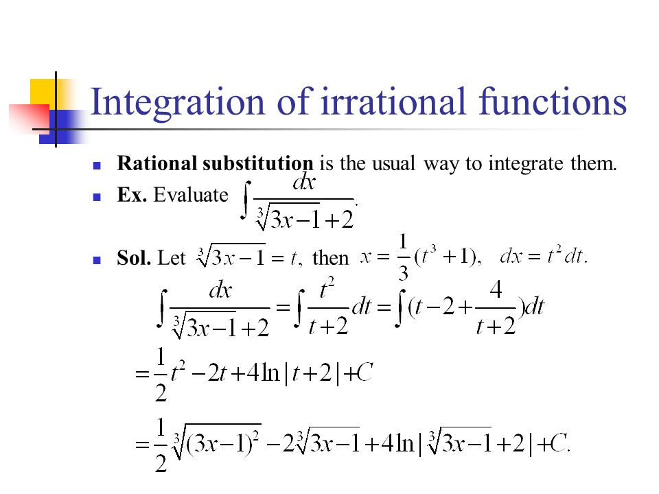 Integration of irrational functions