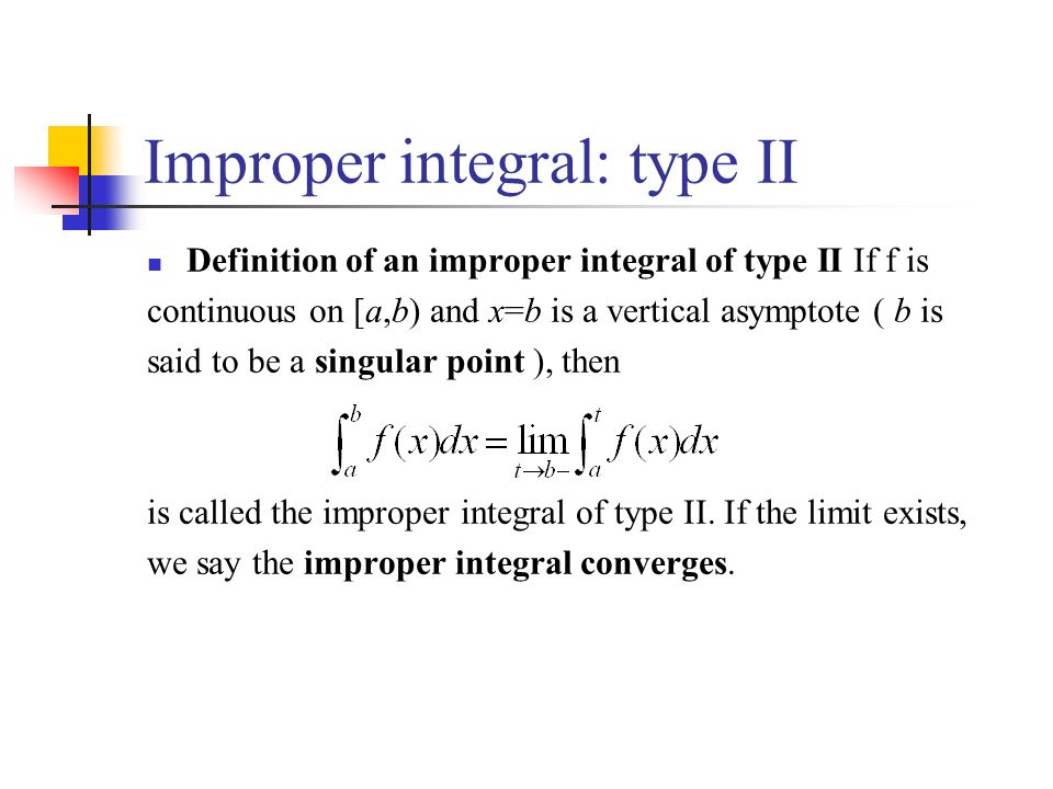 Improper integral: type II