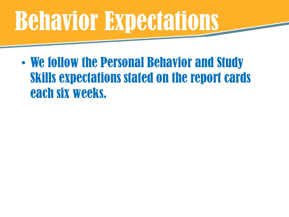 Behavior Expectations