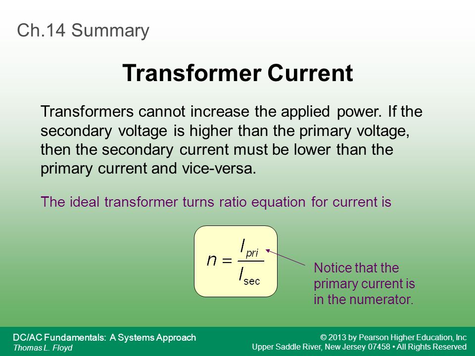 Transformer Current Ch.14 Summary
