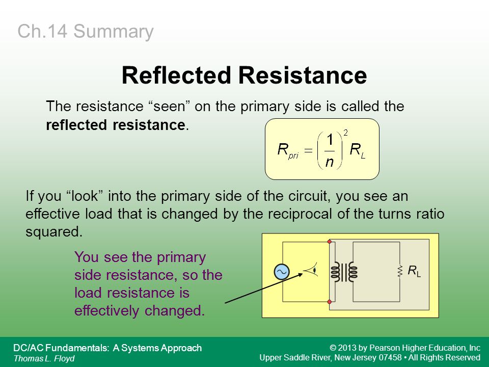 Reflected Resistance Ch.14 Summary