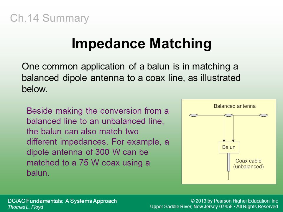 Impedance Matching Ch.14 Summary