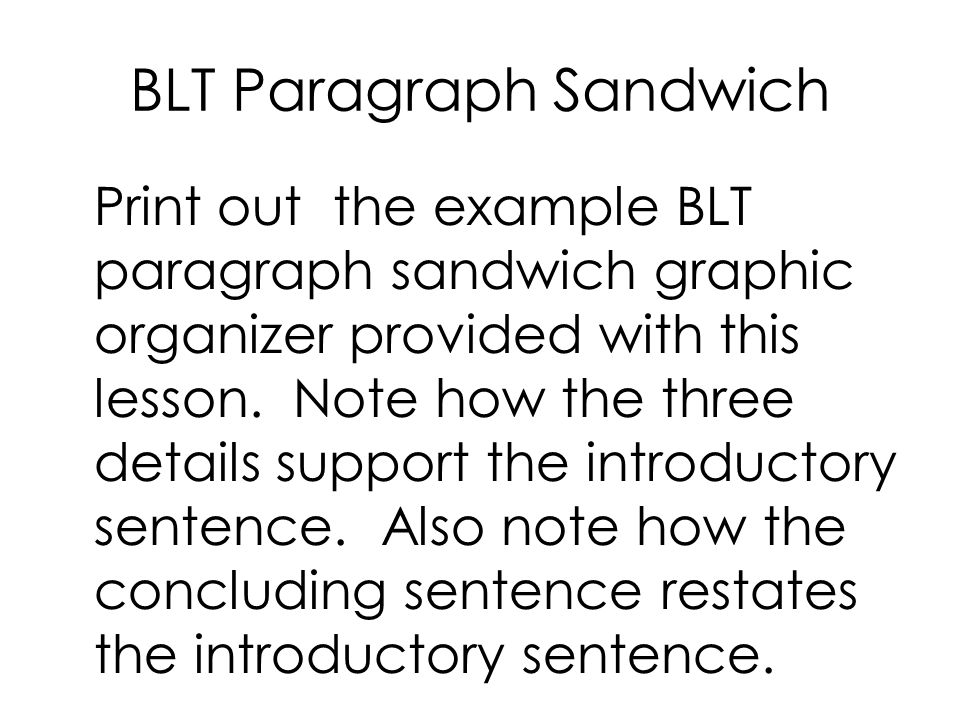 BLT Paragraph Sandwich
