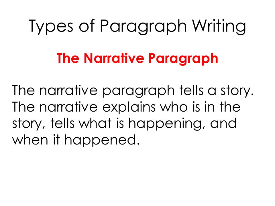 Types of Paragraph Writing