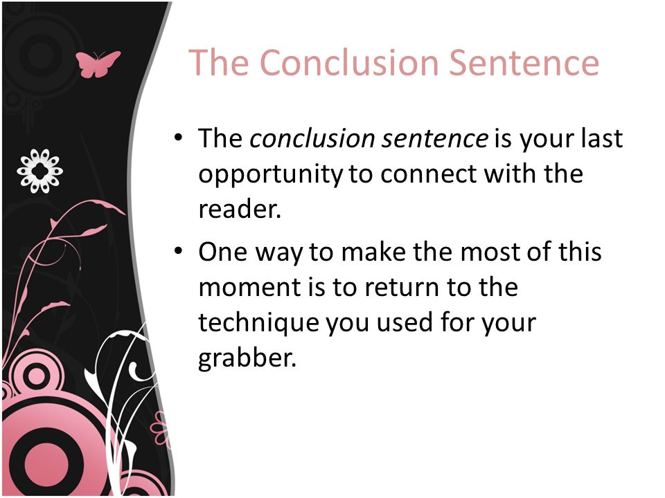 The Conclusion Sentence