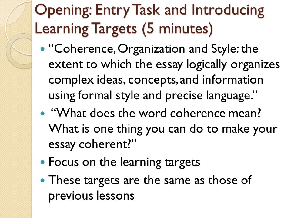 Opening: Entry Task and Introducing Learning Targets (5 minutes)