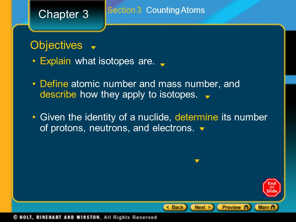 Chapter 3 Objectives Explain what isotopes are.