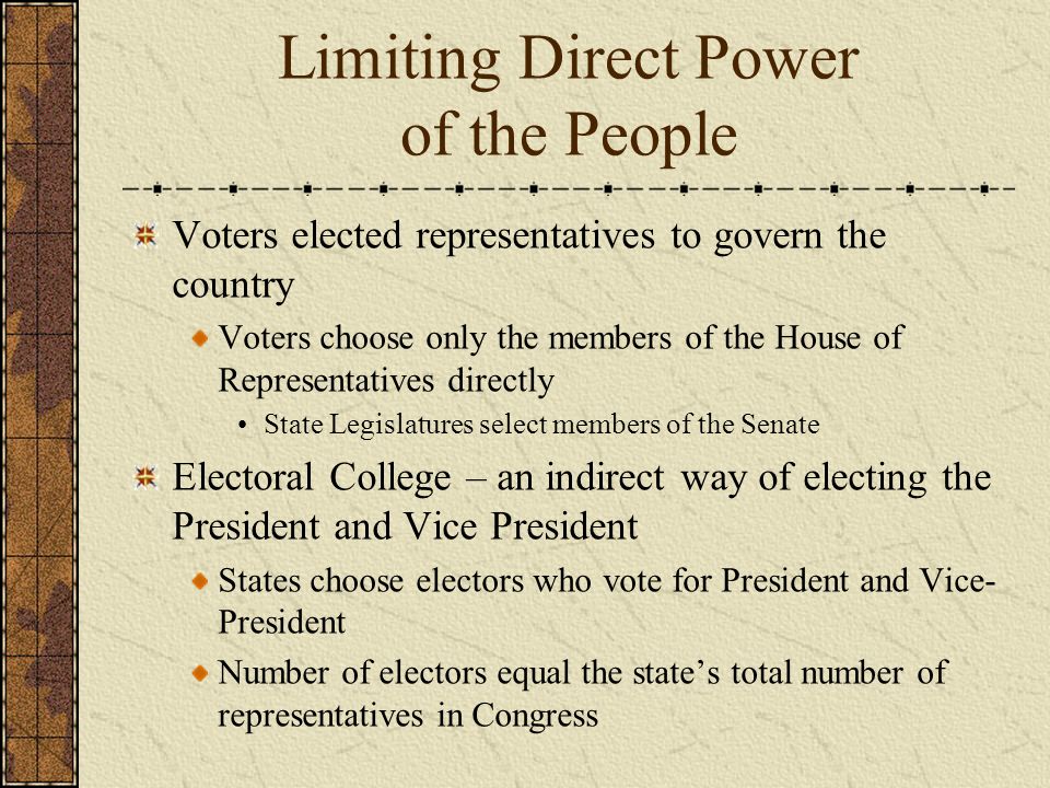 Limiting Direct Power of the People