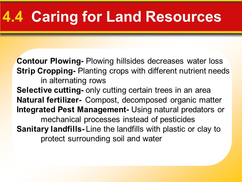 4.4 Caring for Land Resources