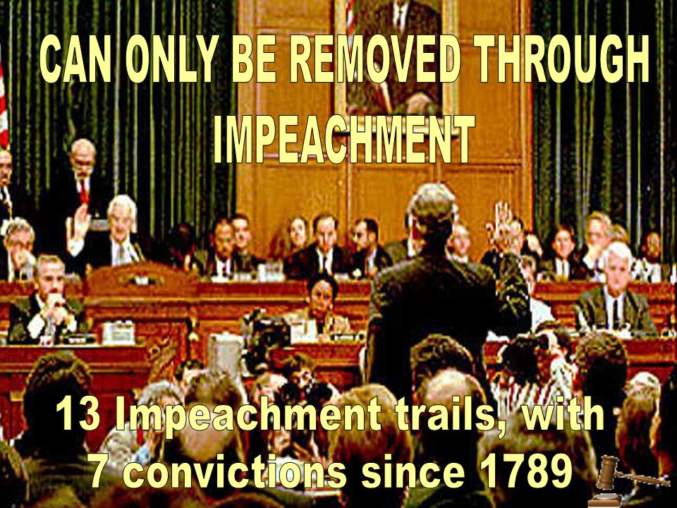 CAN ONLY BE REMOVED THROUGH IMPEACHMENT