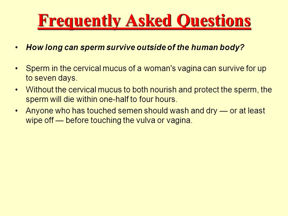 How long to washed sperm survie
