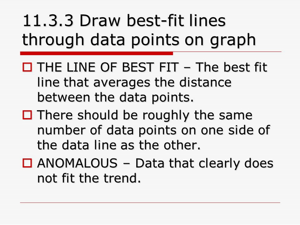 Draw best-fit lines through data points on graph