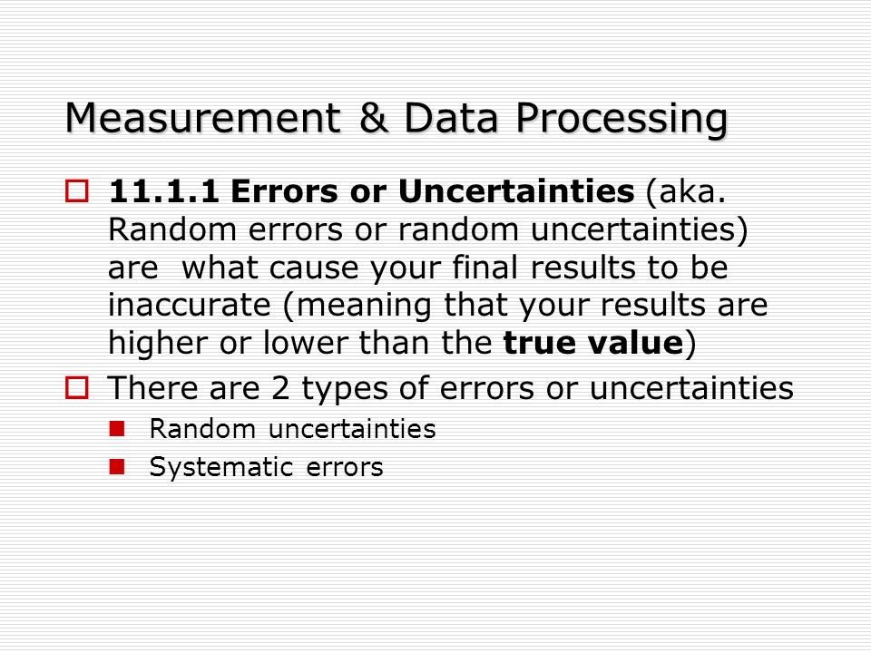 Measurement & Data Processing