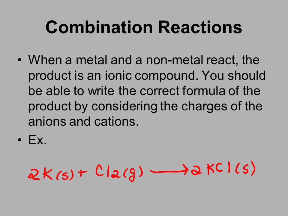 Combination Reactions