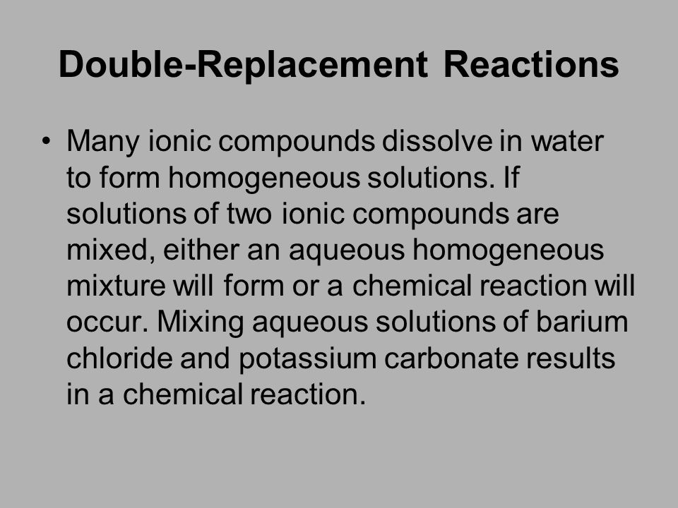 Double-Replacement Reactions