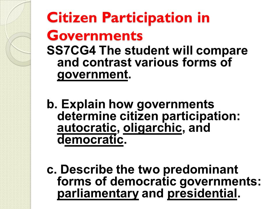 Citizen Participation in Governments