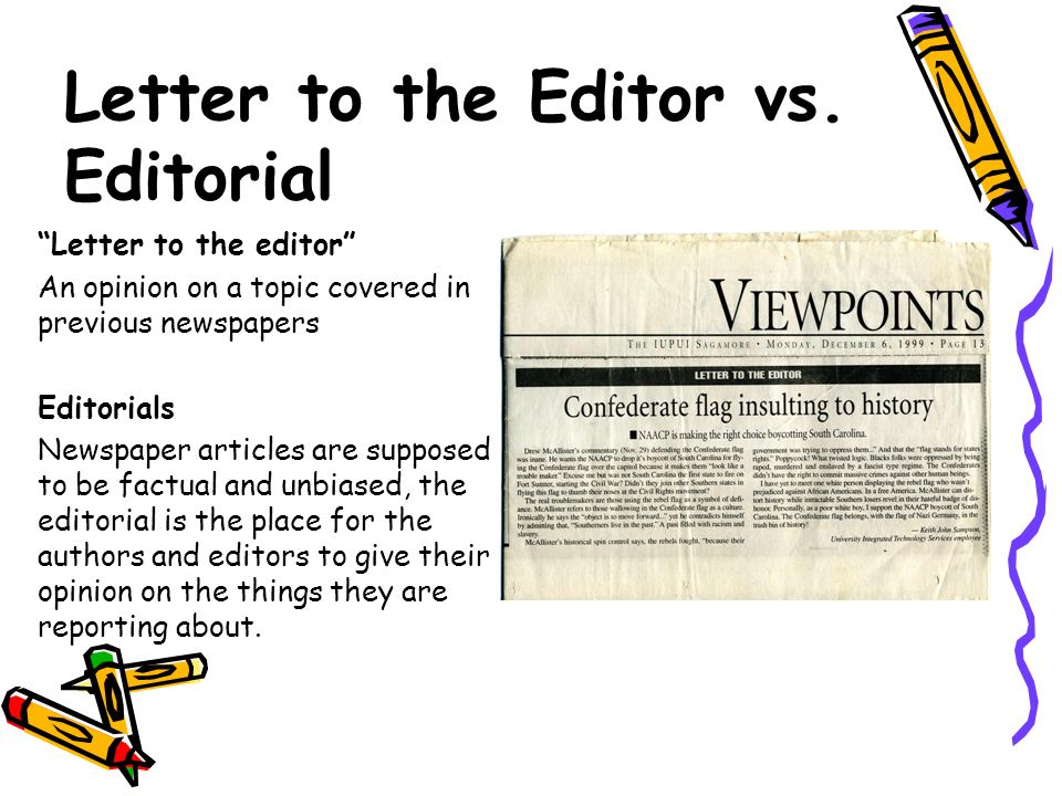 Letter to the Editor vs. Editorial