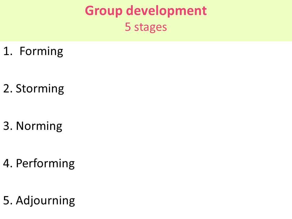 Group development 5 stages