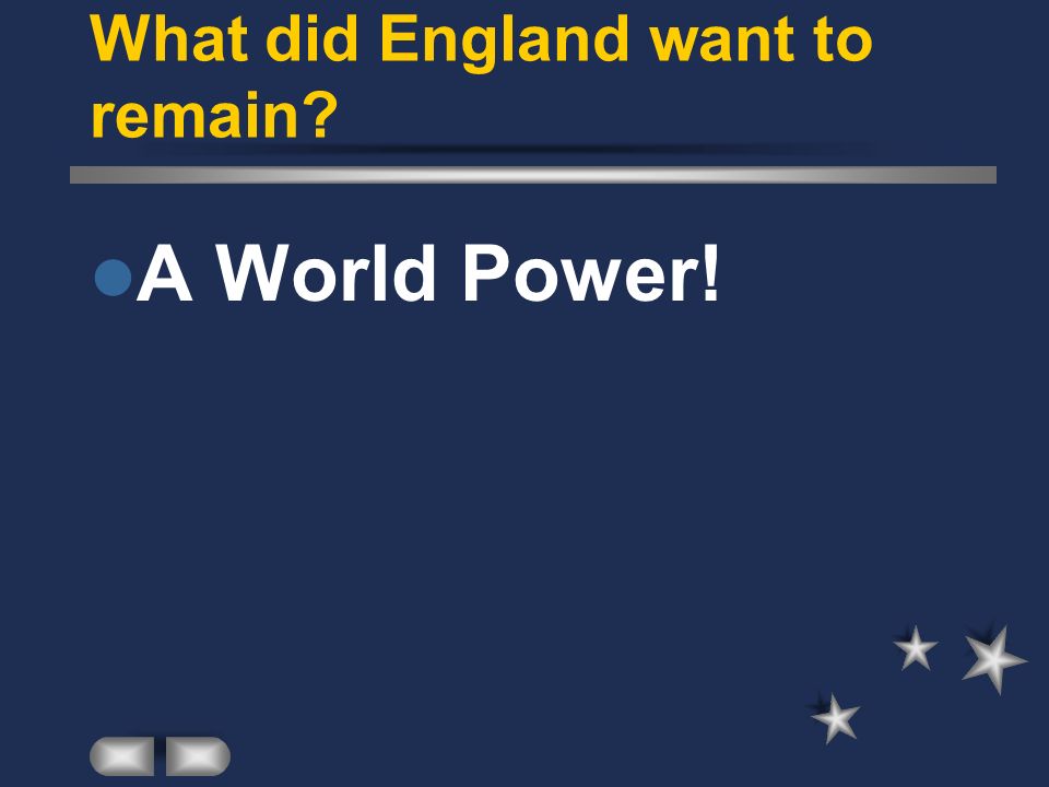 What did England want to remain