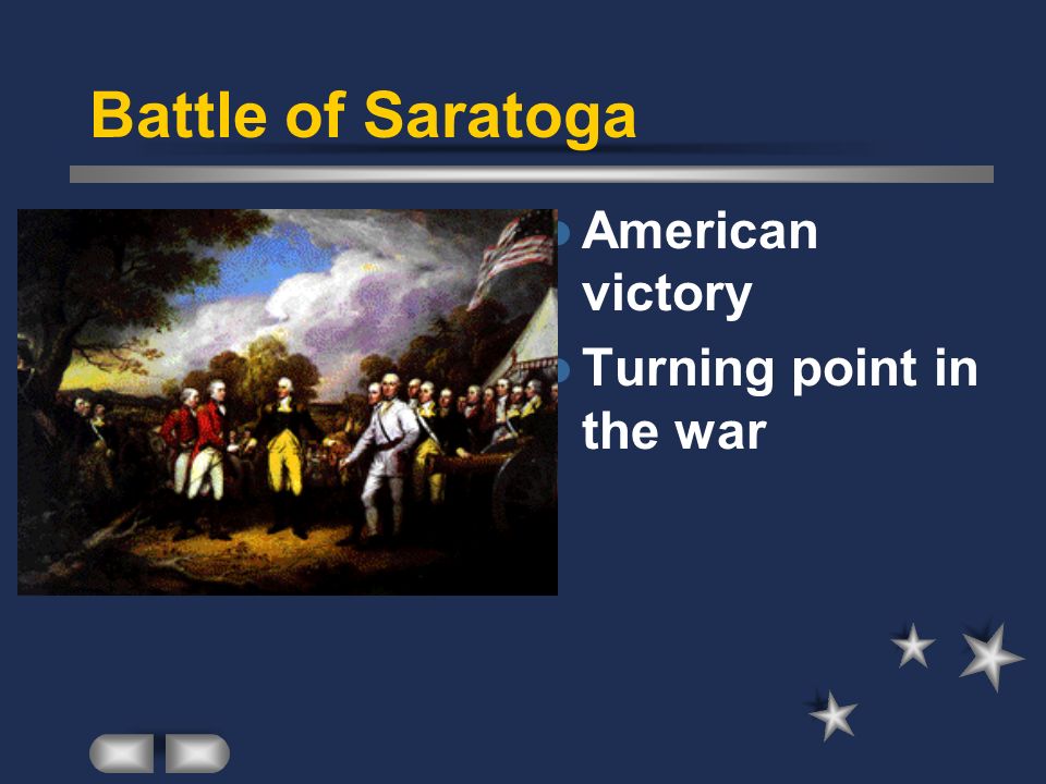 Battle of Saratoga American victory Turning point in the war