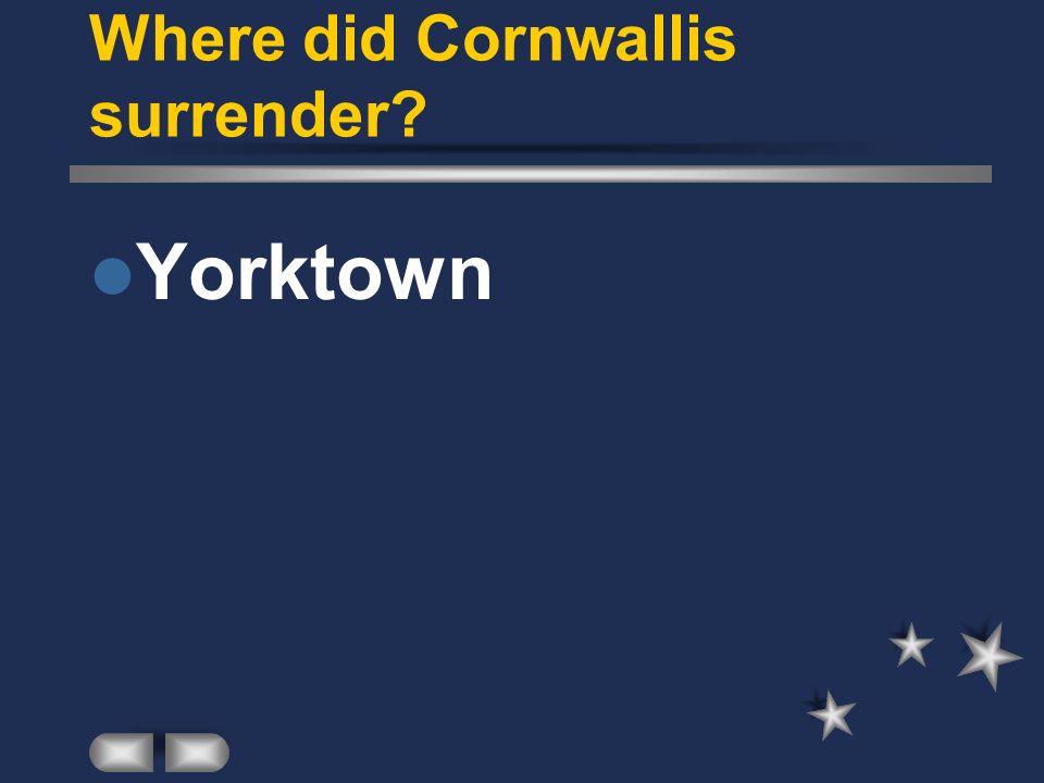 Where did Cornwallis surrender