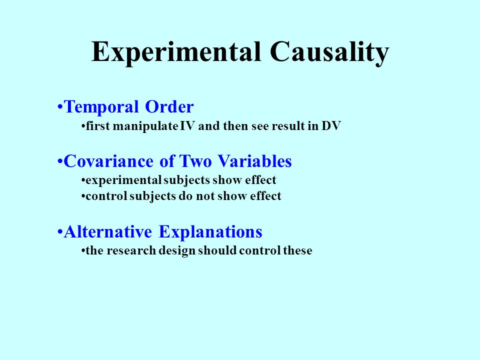 Experimental Causality