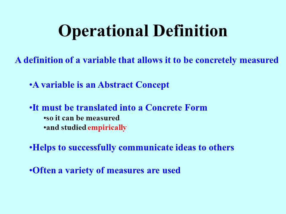 Operational Definition