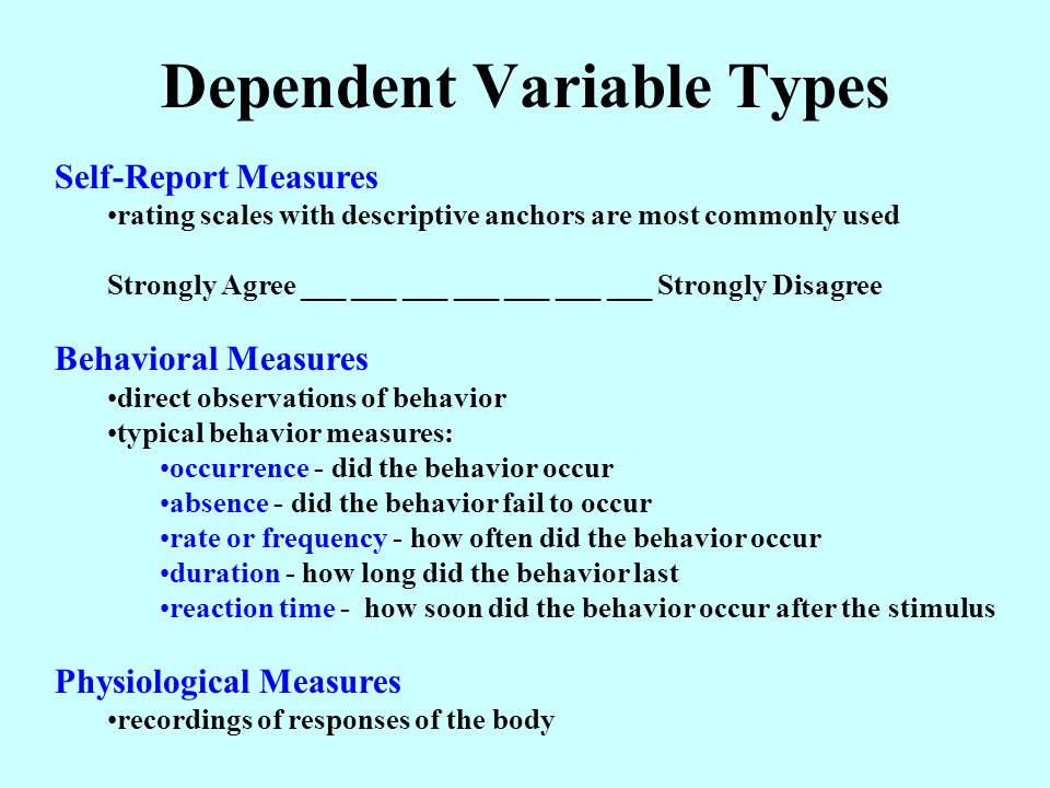 Dependent Variable Types