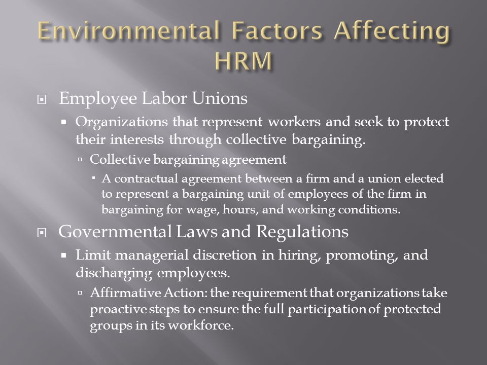 Environmental Factors Affecting HRM